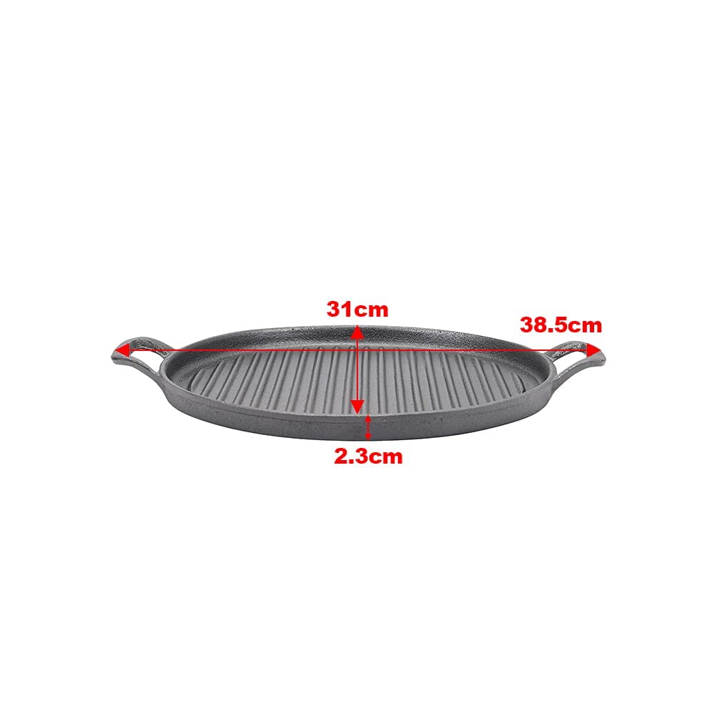 Cast Iron 30cm Round Griddle Plate - Pre-Seasoned, view 4