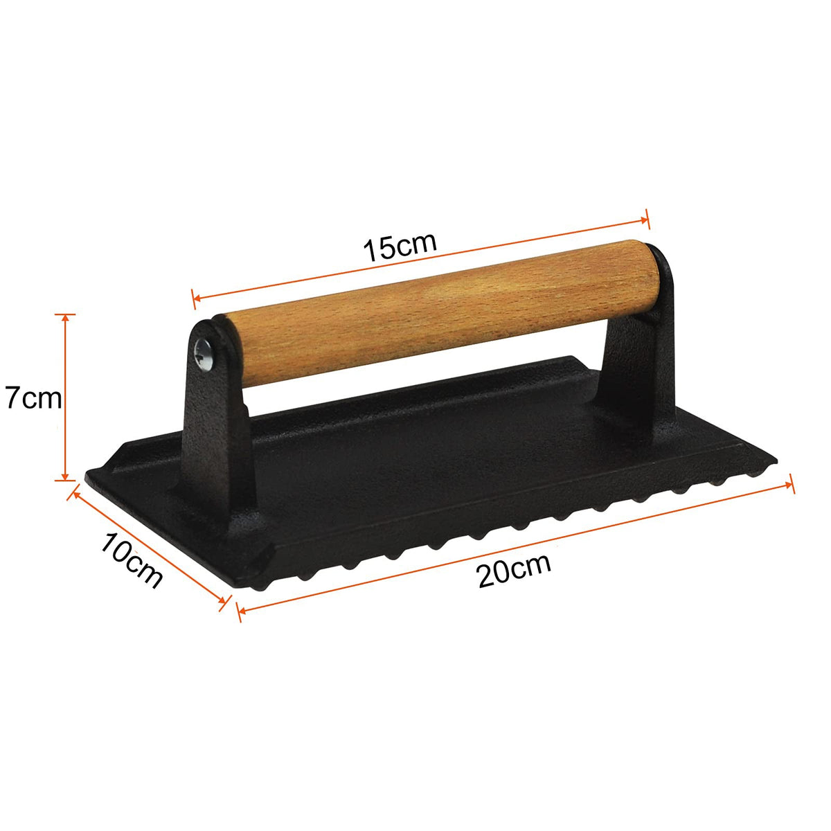 Cast Iron Burger & Steak Grill Press – Rectangular, view 2
