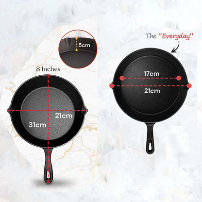 Cast Iron 21cm Skillet - Pre-Seasoned, view 2
