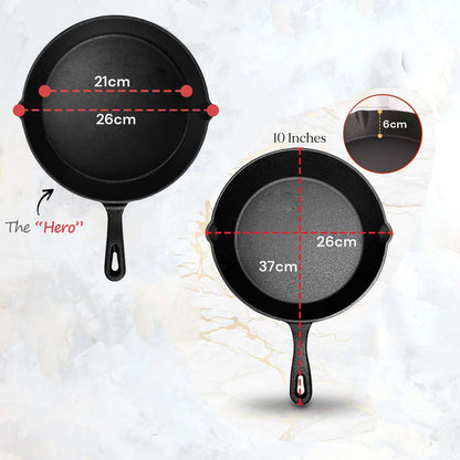 Cast Iron 26cm Skillet - Pre-Seasoned, view 2