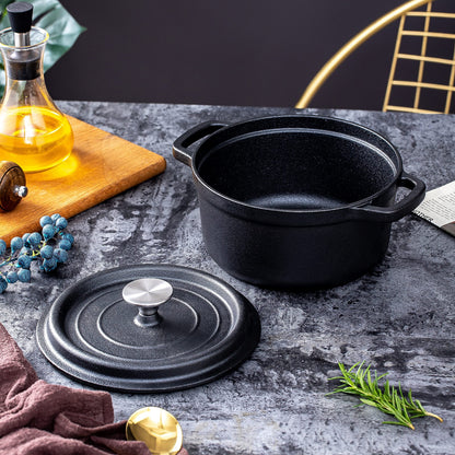 Cast Iron 24cm Dutch Oven with Lid - Pre-Seasoned, view 2