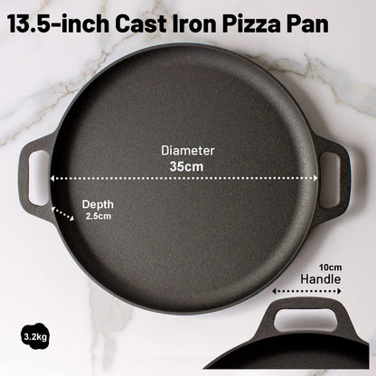 Cast Iron 35cm Pizza Pan - Pre-Seasoned, view 3