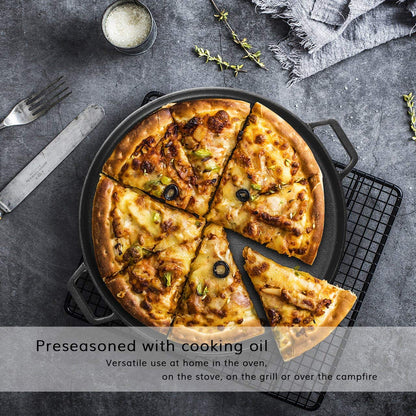 Cast Iron 35cm Pizza Pan - Pre-Seasoned, view 4
