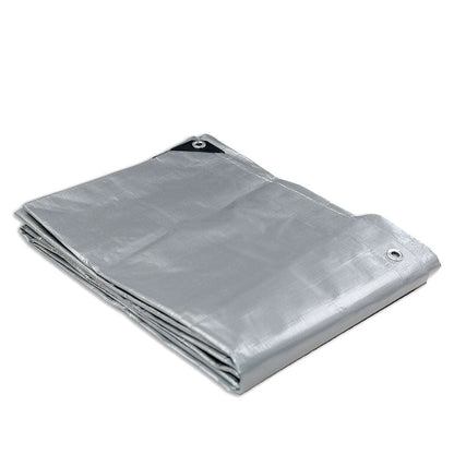 Heavy Duty Tarpaulin 4.9x7.3m – Silver/Black UV Rated, view 2