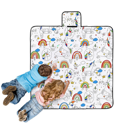 Happy Kids Colour Me In Picnic Blanket 125x125cm