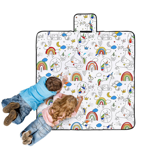 Happy Kids Colour Me In Picnic Blanket 125x125cm