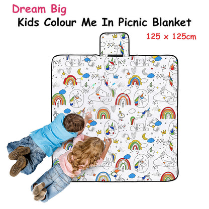 Happy Kids Colour Me In Picnic Blanket 125x125cm, view 2
