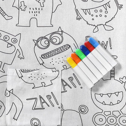 Monster Squad Colour Me In Picnic Blanket 125x125cm, view 4