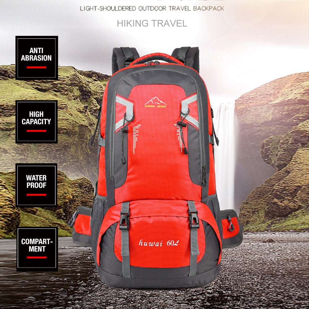 40L Waterproof Hiking Backpack - Red, view 4