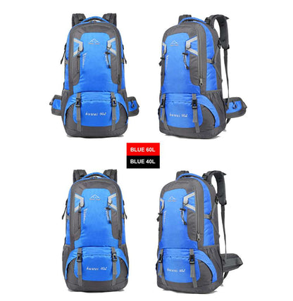 60L Waterproof Hiking Backpack - Blue