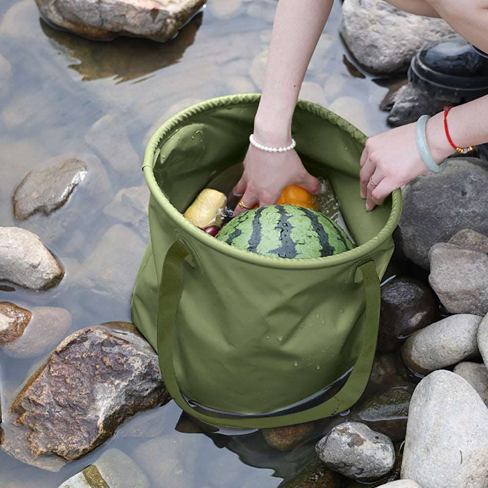 13L Collapsible Camping Bucket - Green, view 3