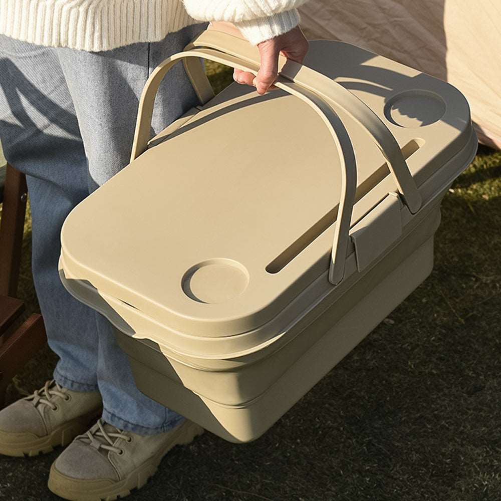 3-in-1 Folding Camping Basket with Picnic Table Lid, view 3