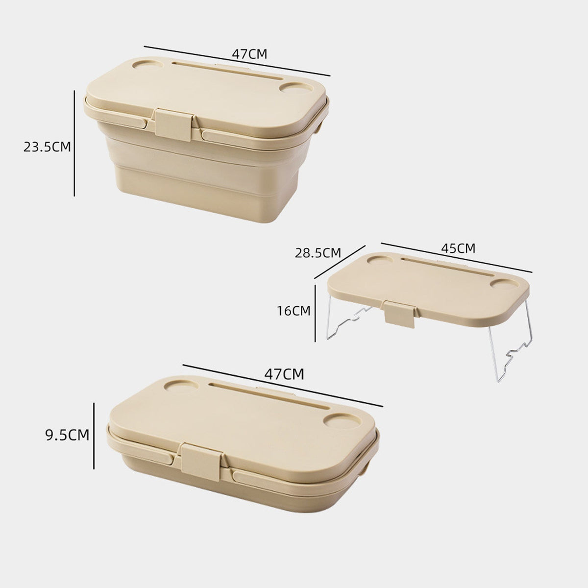 3-in-1 Folding Camping Basket with Picnic Table Lid, view 7