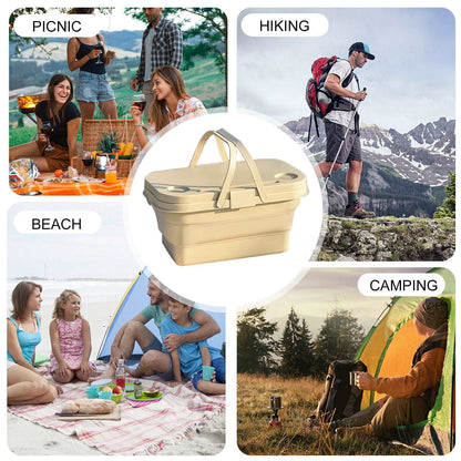 3-in-1 Folding Camping Basket with Picnic Table Lid, view 8