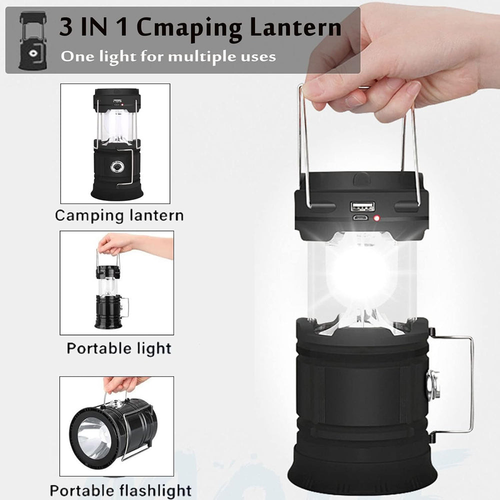 Collapsible LED Camping Lantern – Solar & USB Rechargeable, view 2