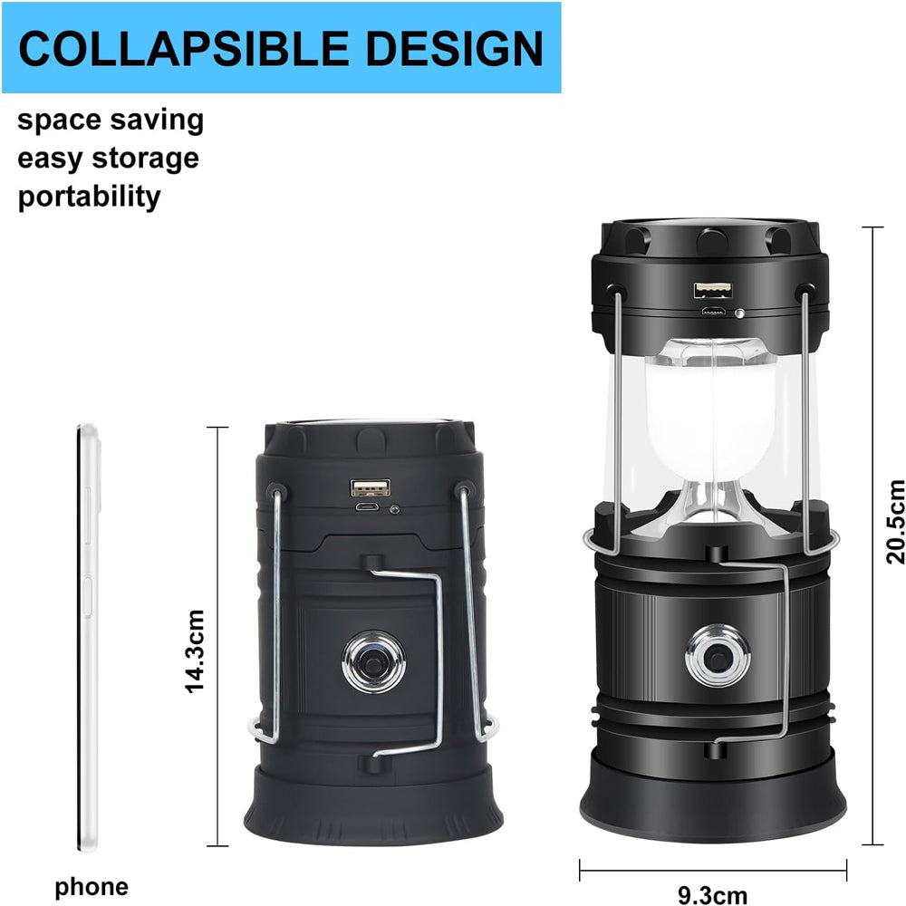 Collapsible LED Camping Lantern – Solar & USB Rechargeable, view 3