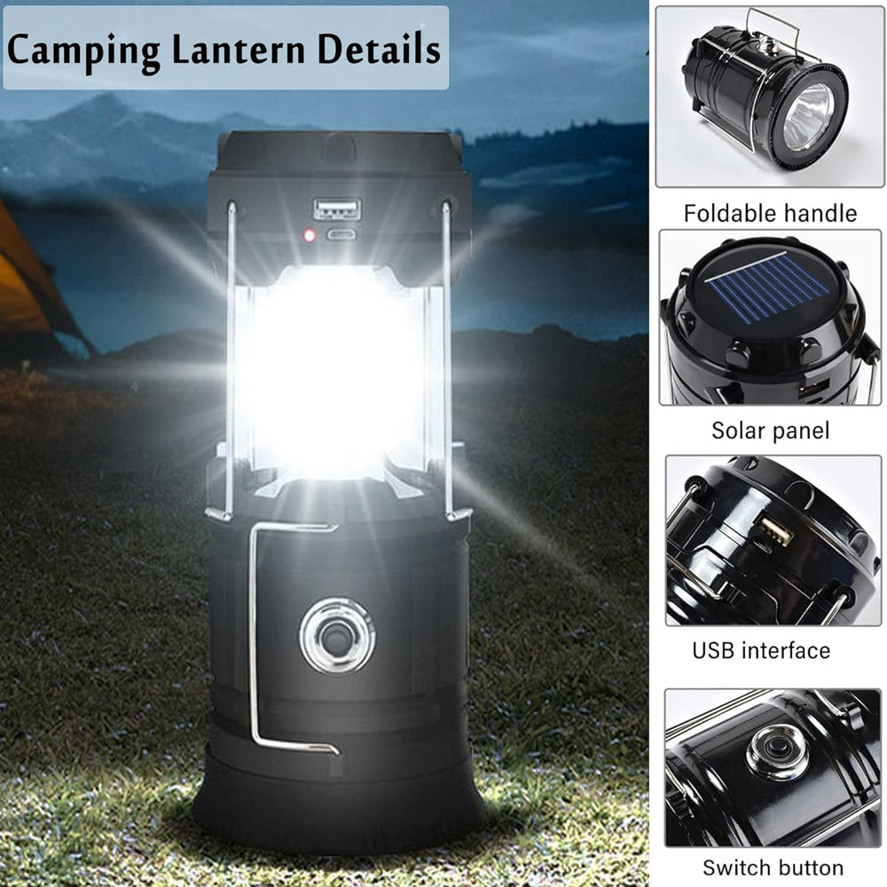 Collapsible LED Camping Lantern – Solar & USB Rechargeable, view 4