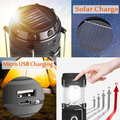 Collapsible LED Camping Lantern – Solar & USB Rechargeable, view 5