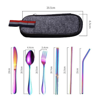 8-Piece Stainless Steel Travel Cutlery Set, view 3