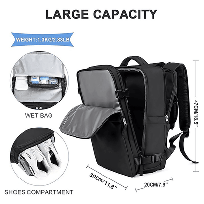 Waterproof Backpack with USB Port & Laptop Sleeve, view 3