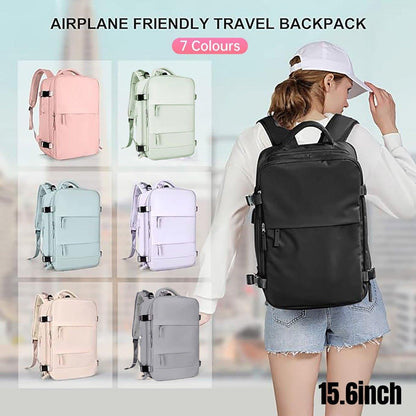 Waterproof Travel Backpack with USB Port – Purple