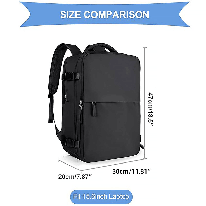 Waterproof Travel Backpack with USB Port – Purple, view 4