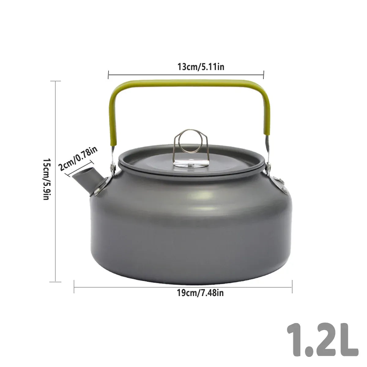 1.2L Aluminium Camping Kettle, view 3