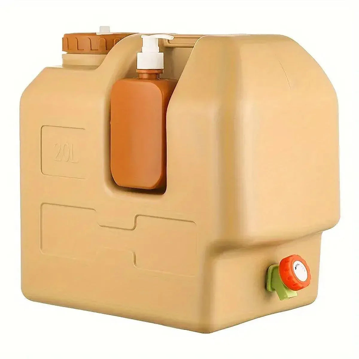20L Camping Water Container with Tap - Beige, view 2