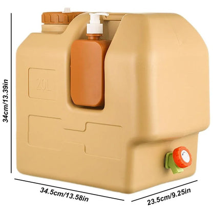 20L Camping Water Container with Tap - Beige, view 3