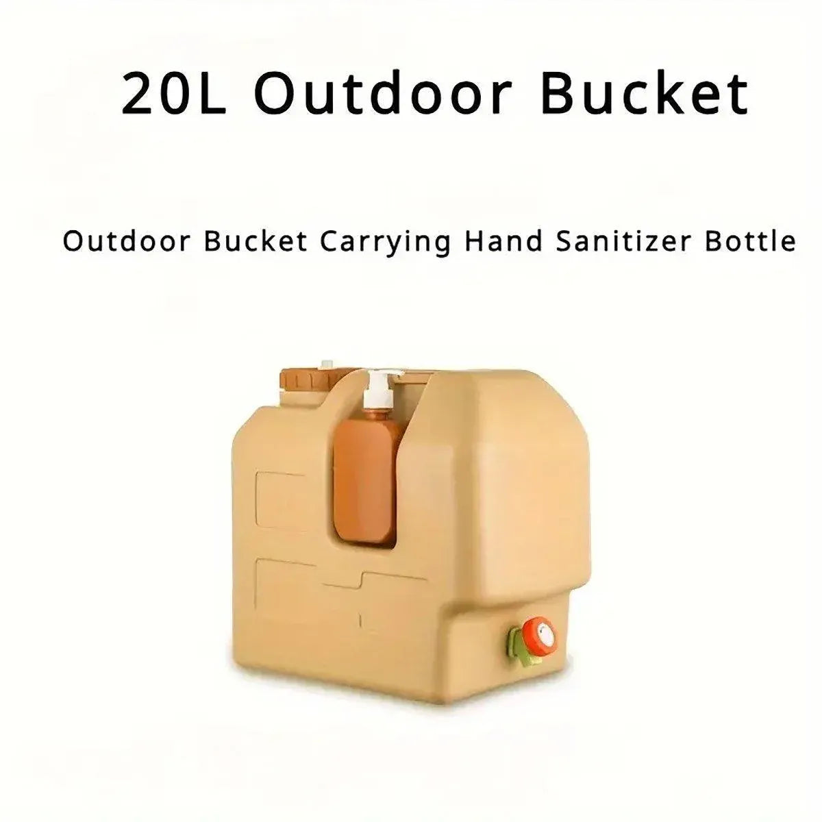 20L Camping Water Container with Tap - Beige, view 7
