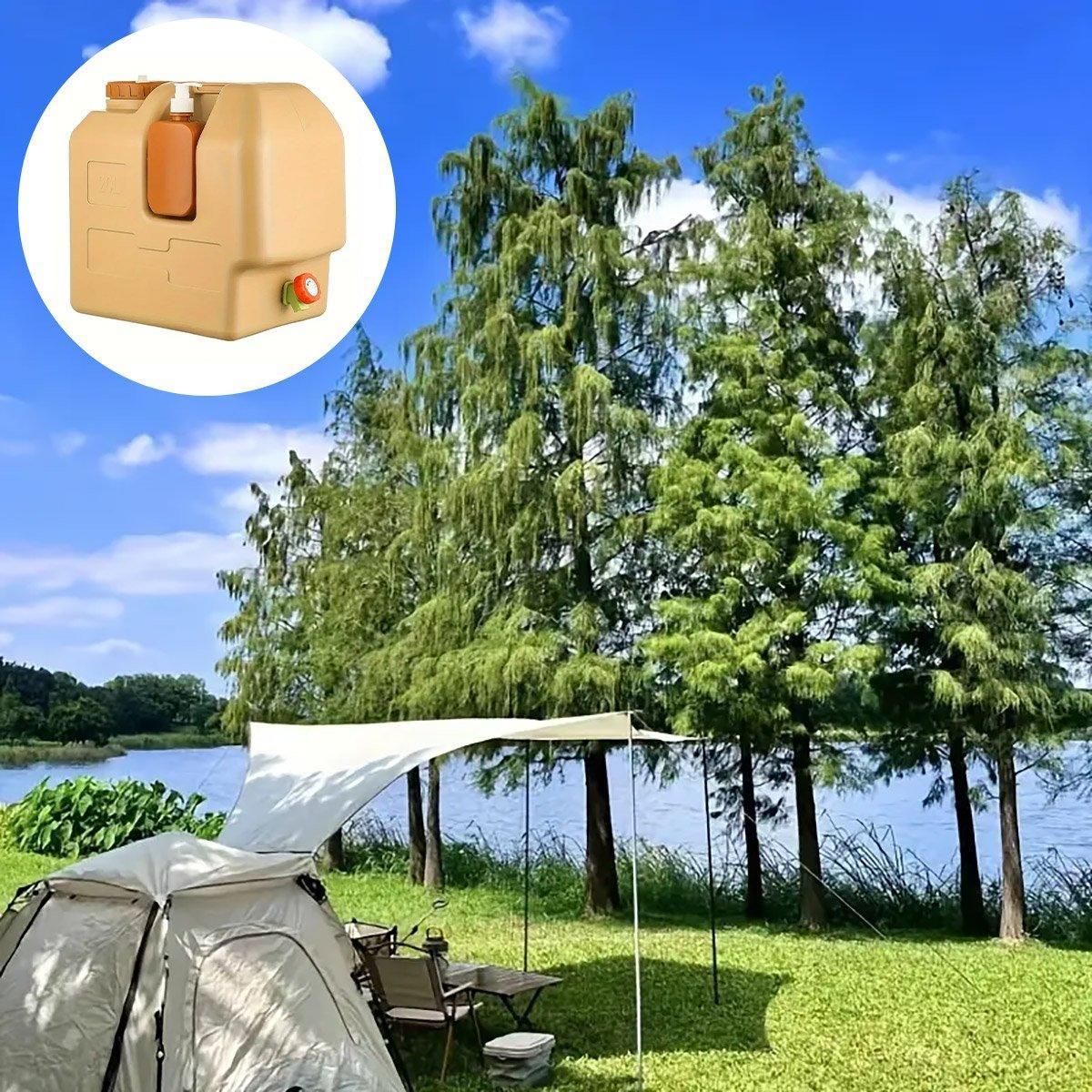 20L Camping Water Container with Tap - Beige, view 10
