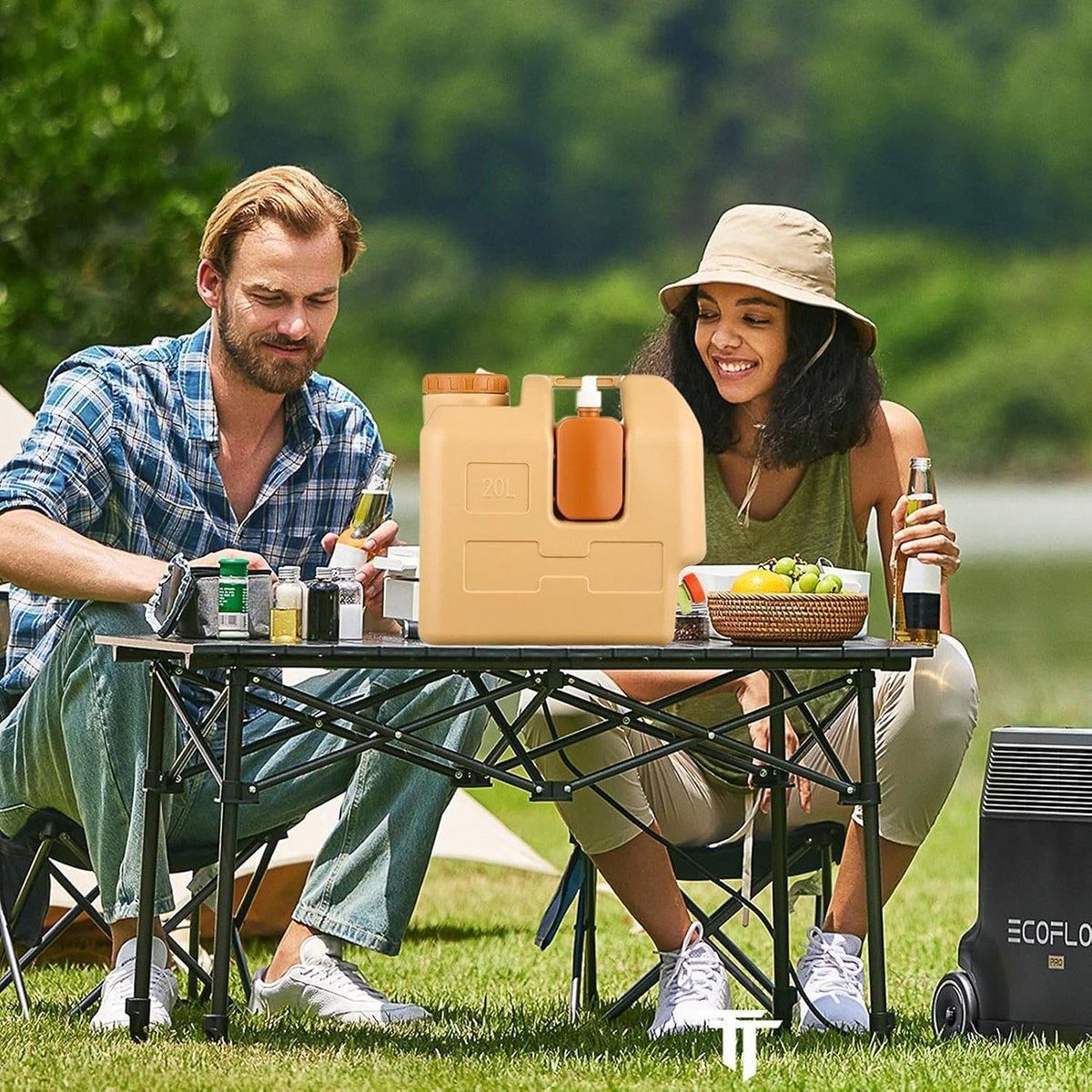 20L Camping Water Container with Tap - Beige, view 14