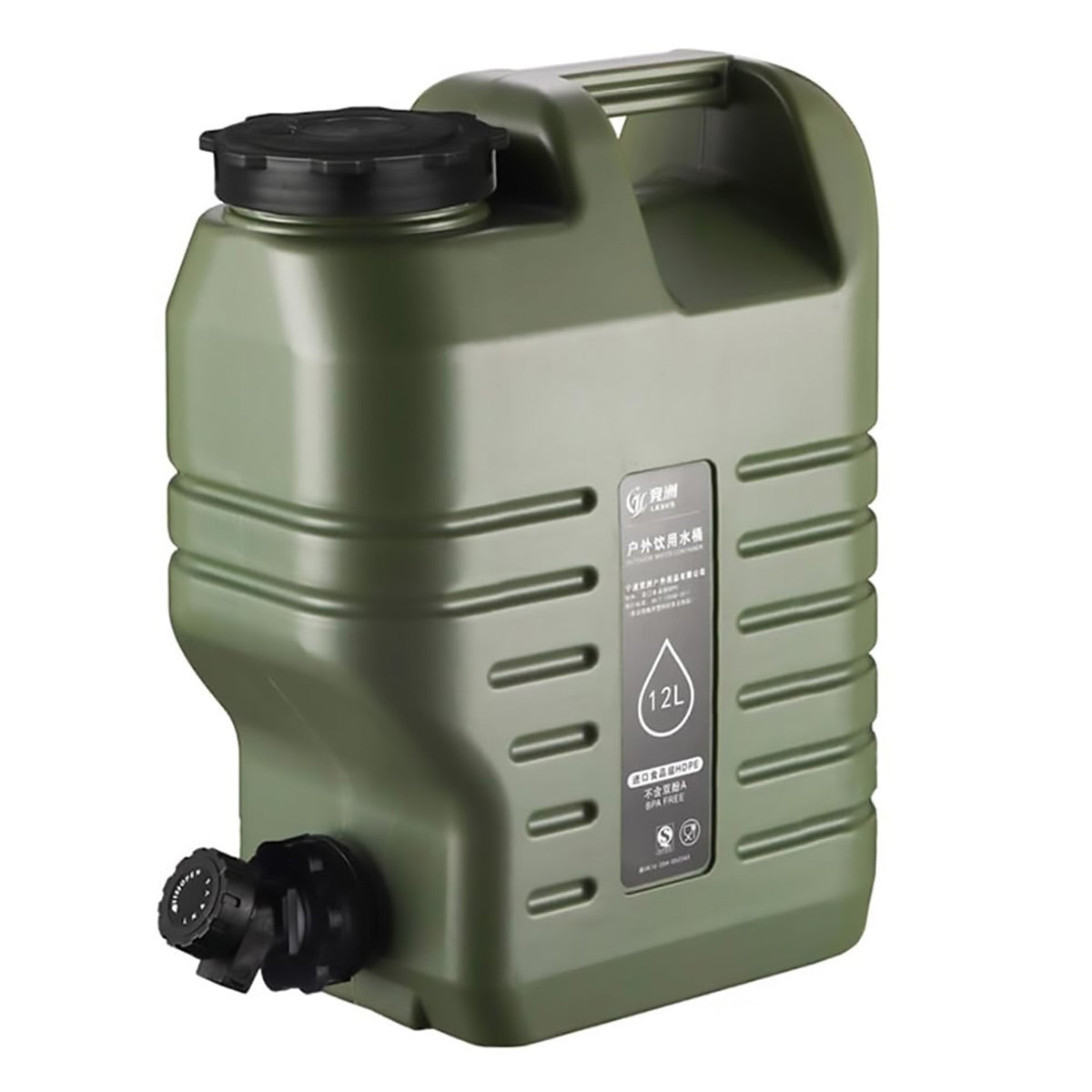 12L Square Camping Water Bucket with Faucet, view 5