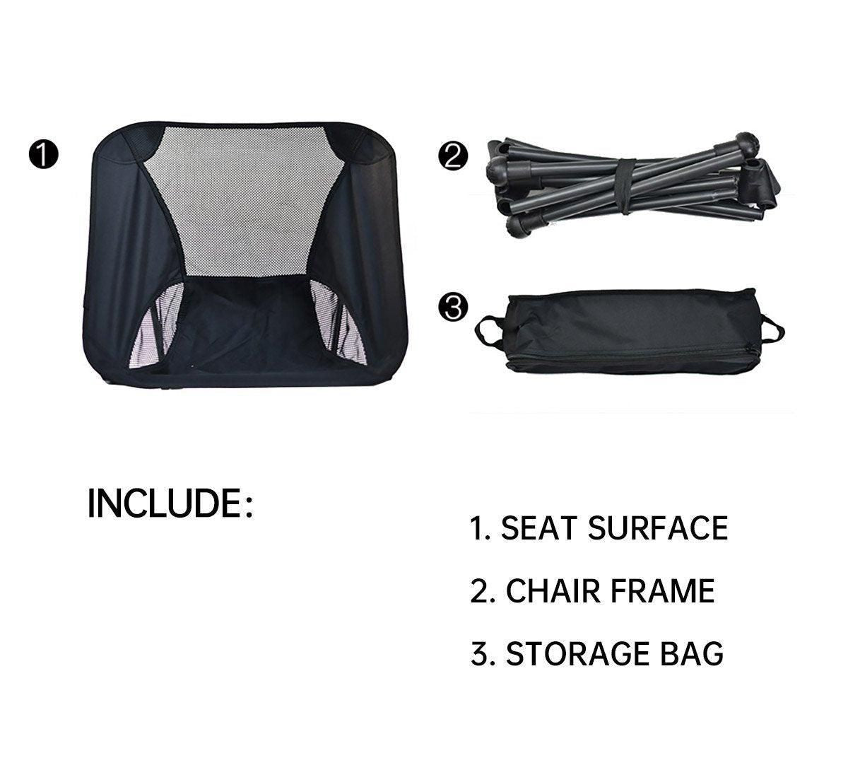 High Back Folding Camping Chair – Grey, view 4