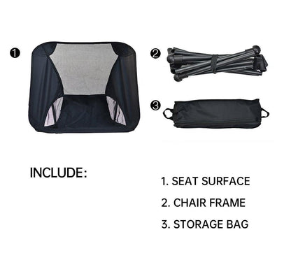 High Back Folding Camping Chair – Grey, view 4
