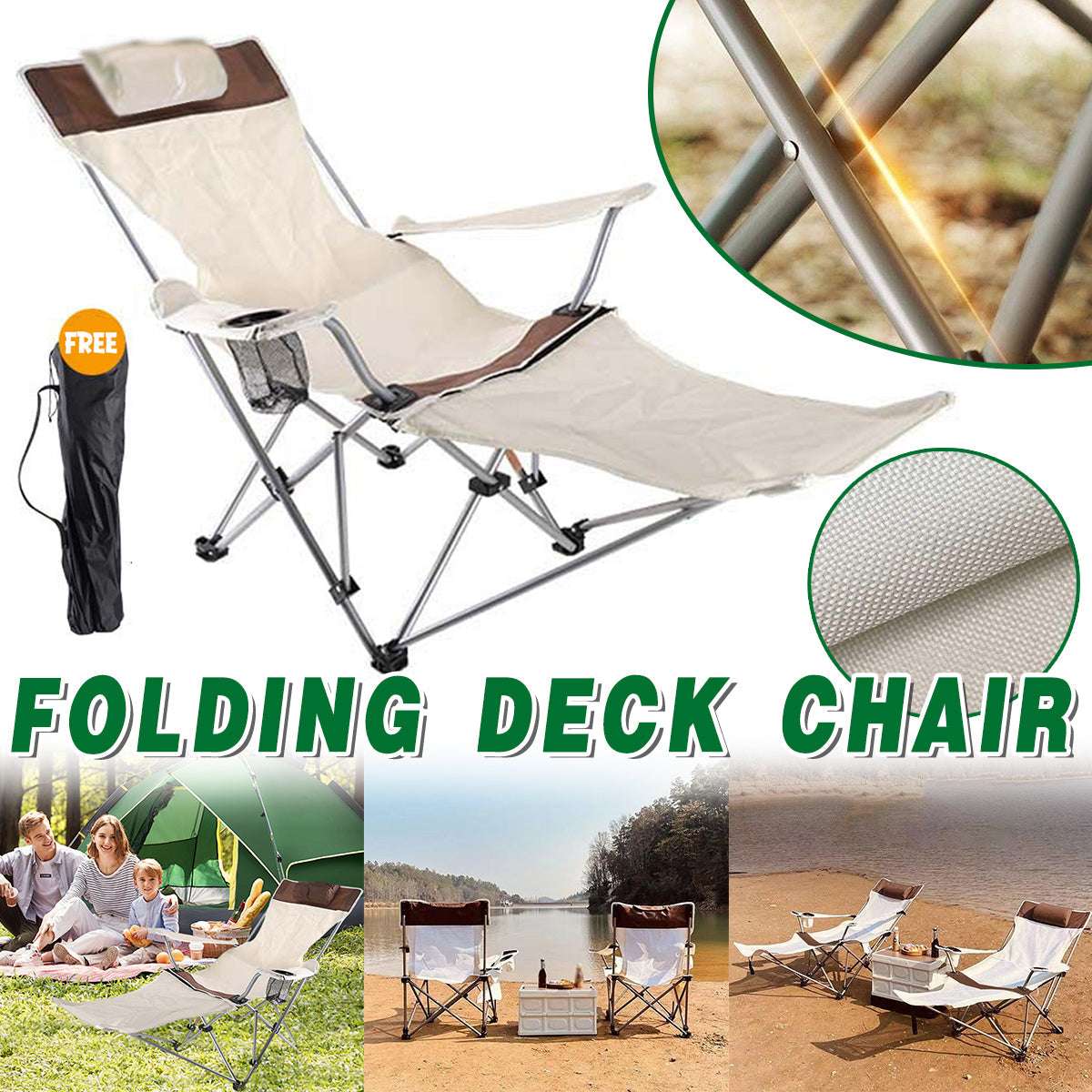 Camp Recliner Chair with Extended Footrest