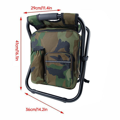 2-in-1 Folding Backpack Chair – Green, view 3
