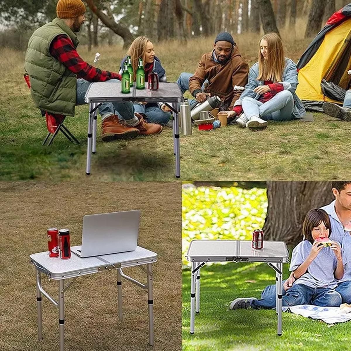 Folding Outdoor Table – Lightweight Aluminium 60x45cm, view 4