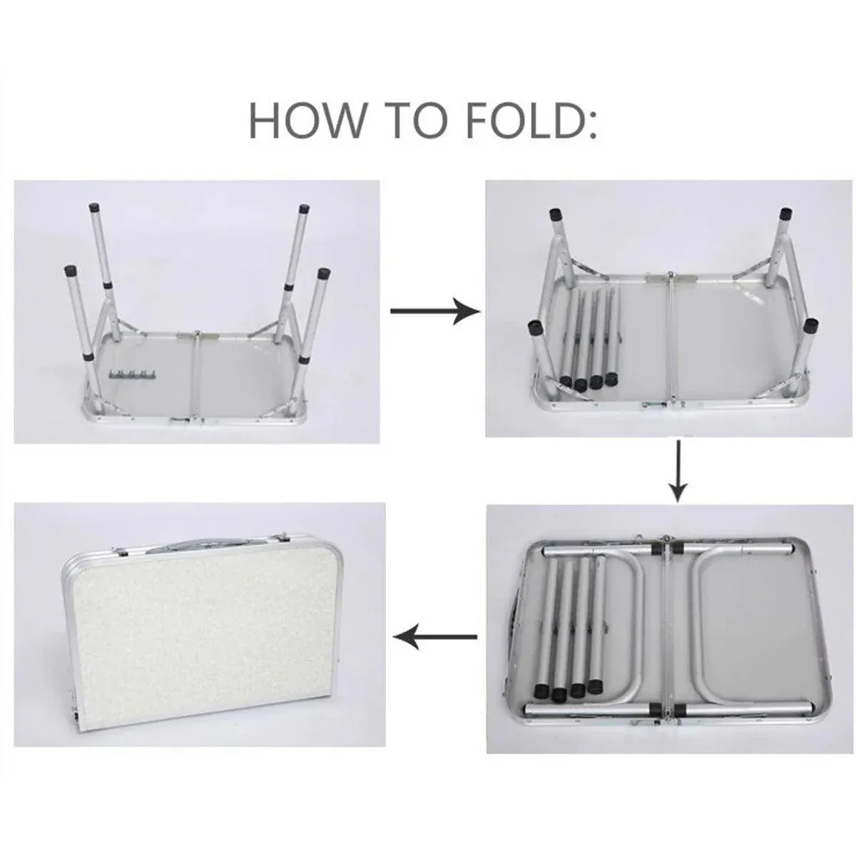 Folding Outdoor Table – Lightweight Aluminium 60x45cm, view 10