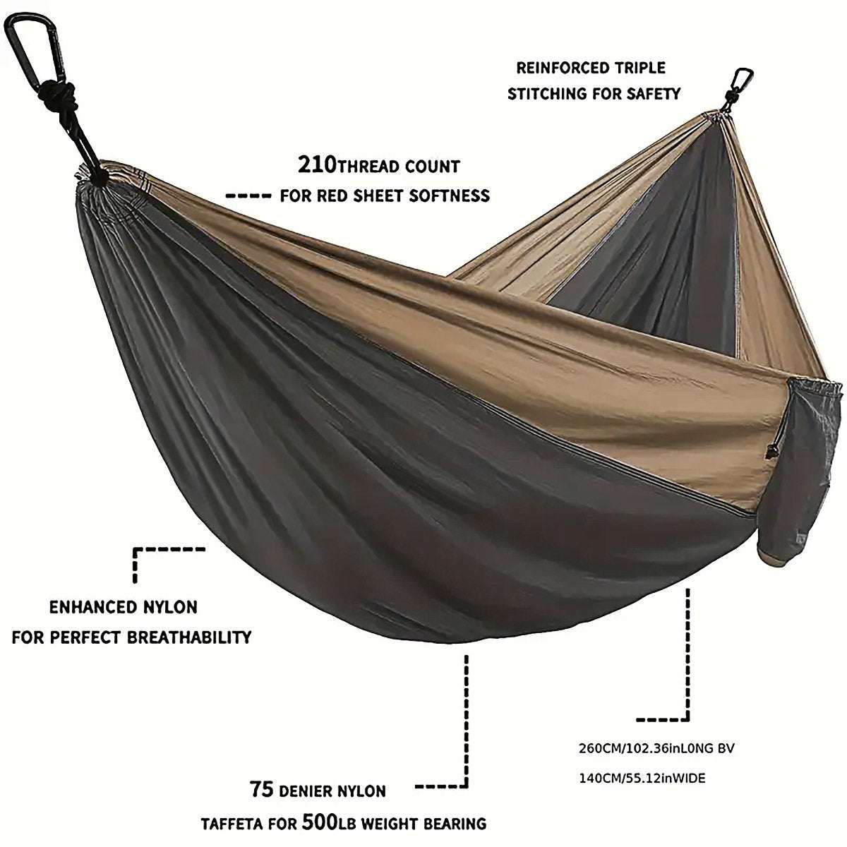 Portable Double Camping Hammock – 400kg Capacity, view 4