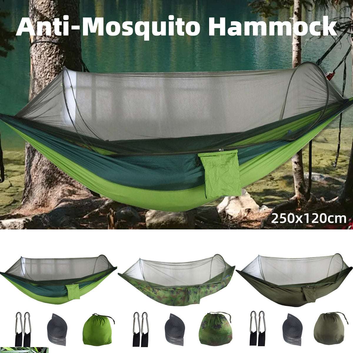 Pop-Up Hammock with Mosquito Net - Camouflage