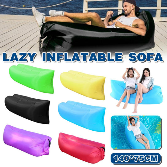 Inflatable Lazy Air Sofa – Pump-Free Lounger, Green