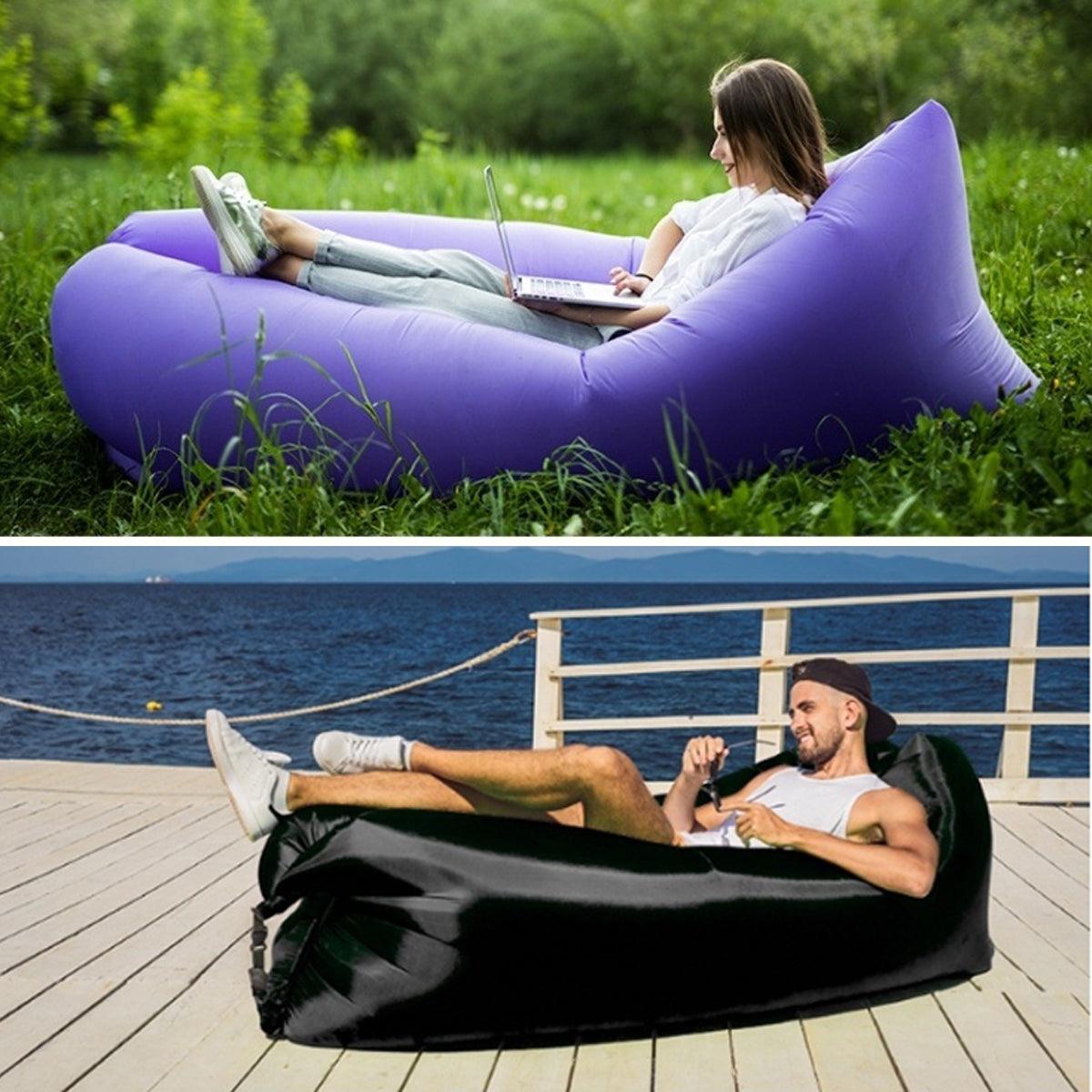 Inflatable Lazy Air Sofa – Pump-Free Lounger, Green, view 5