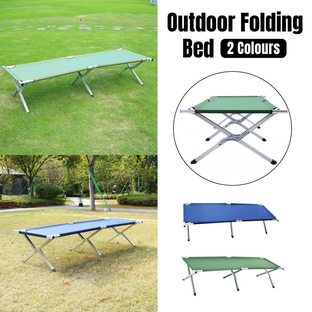 Folding Camping Bed with Storage Bag - Green