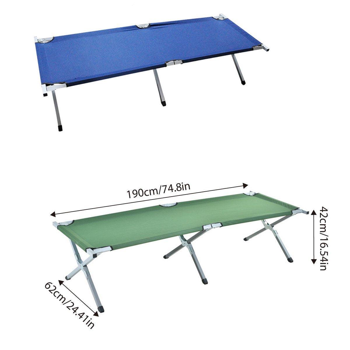 Folding Camping Bed with Storage Bag - Green, view 3