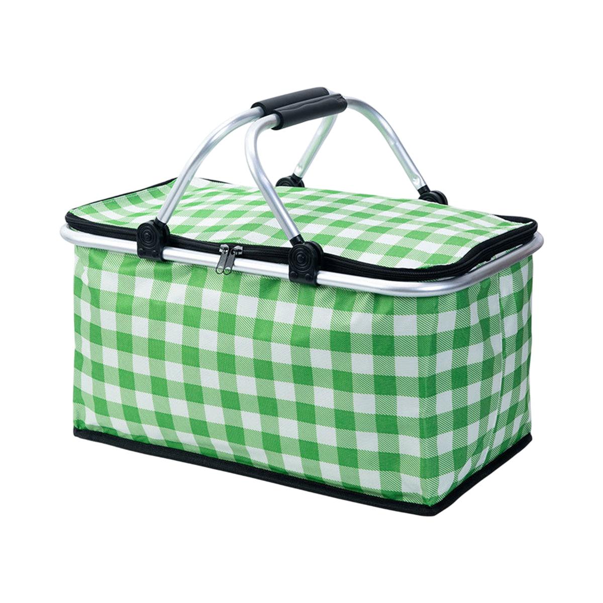 Foldable Insulated Picnic Basket – Green, view 8