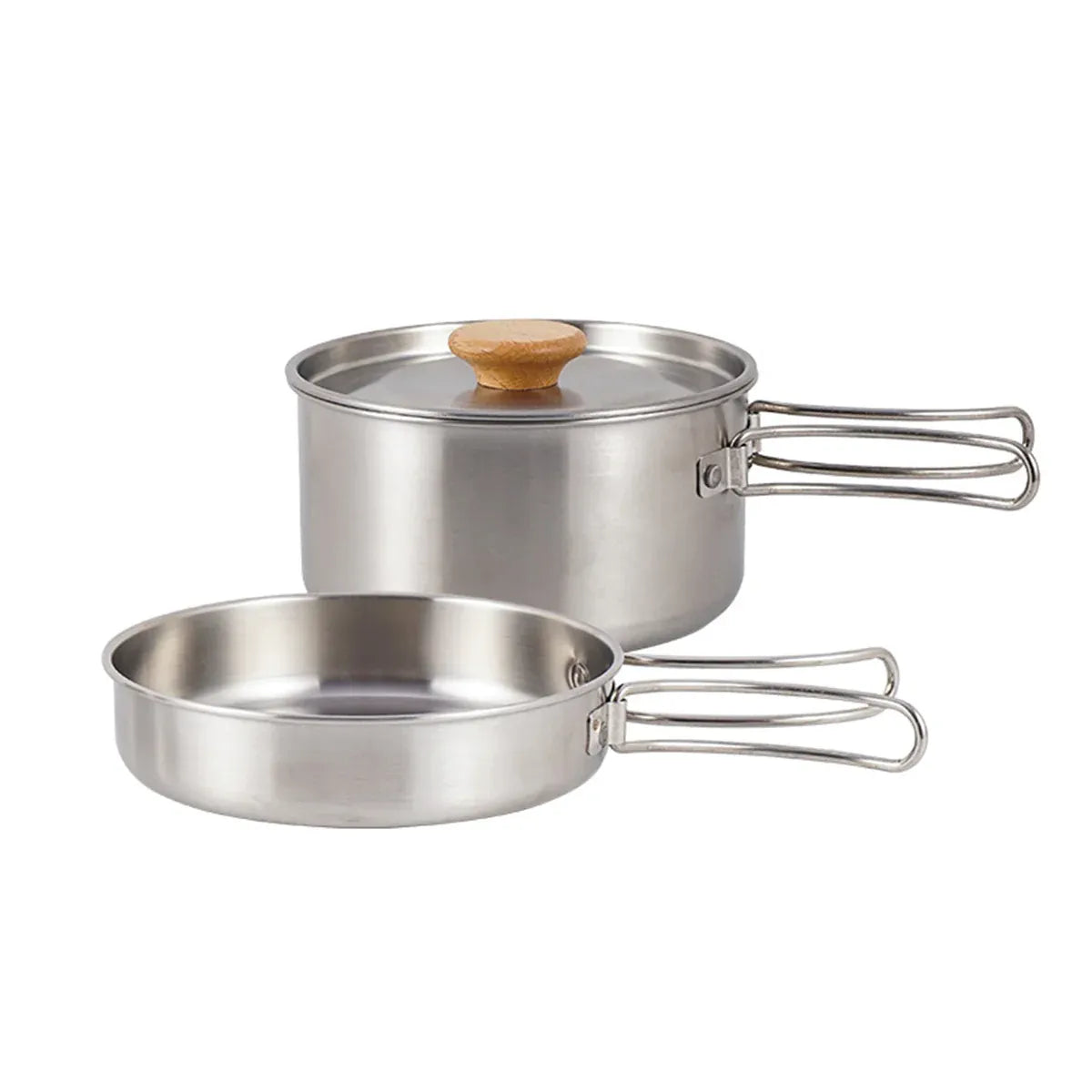 2 Piece Stainless Steel Camping Pot & Pan Set, view 2