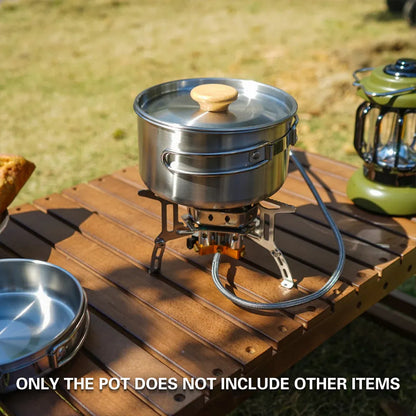 2 Piece Stainless Steel Camping Pot & Pan Set, view 7