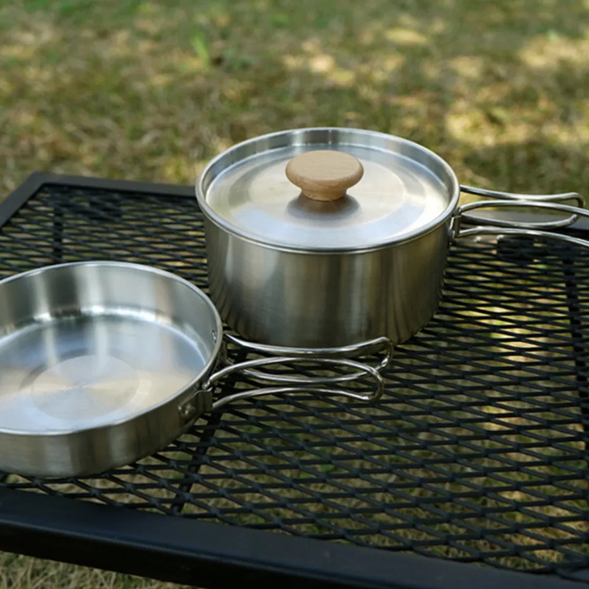 2 Piece Stainless Steel Camping Pot & Pan Set, view 10
