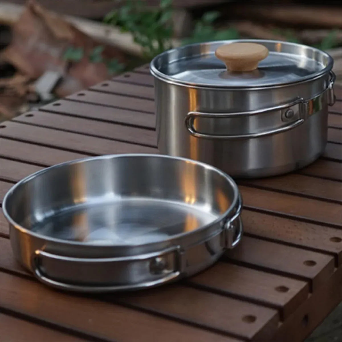 2 Piece Stainless Steel Camping Pot & Pan Set, view 12